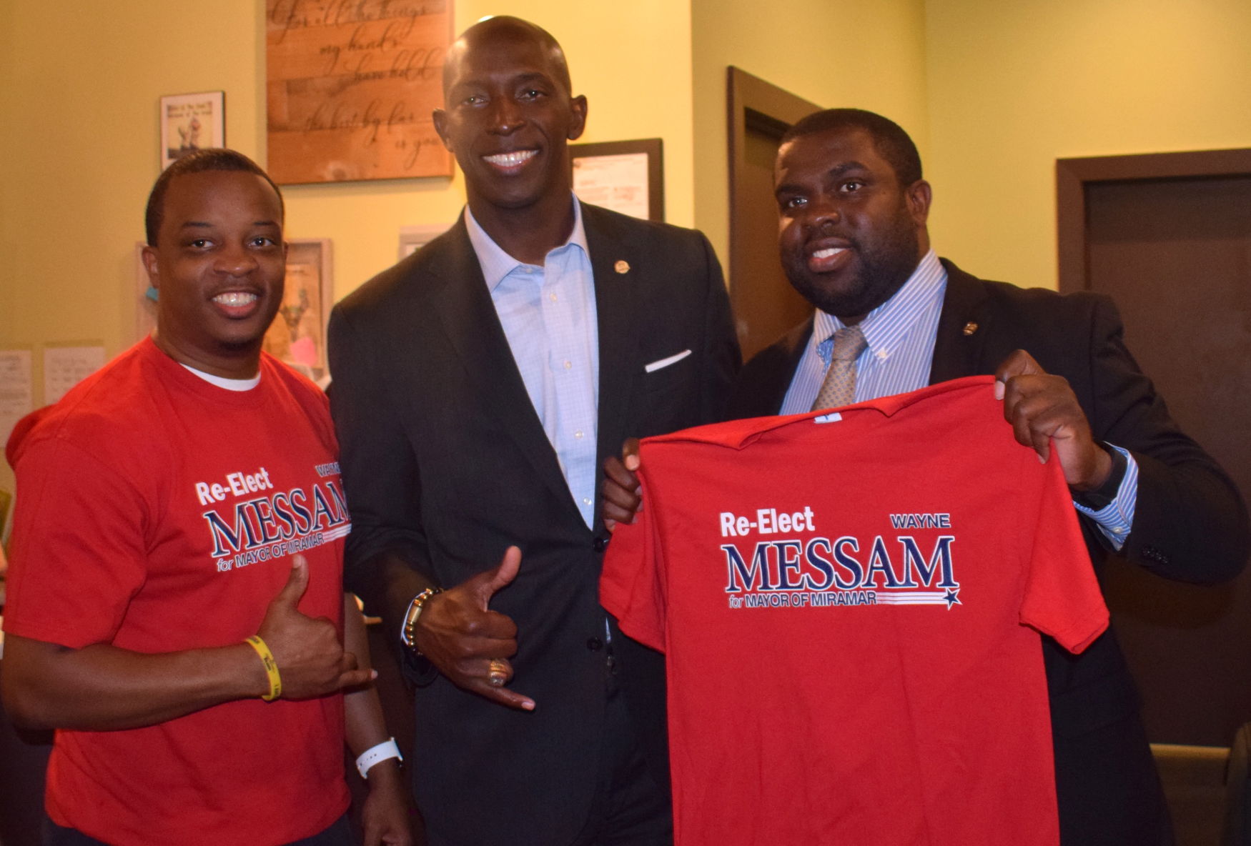 Miramar Mayor Wayne Messam and supporters